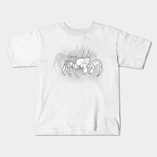 Zodiac sign Cancer - Black and white lineart Kids T-Shirt